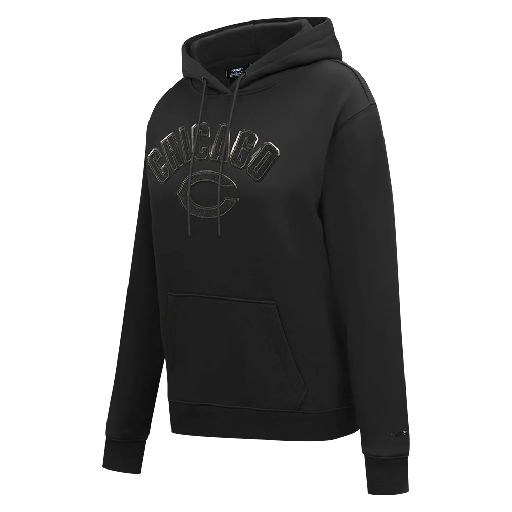 NFL CHICAGO BEARS TRIPLE BLACK WOMEN'S FLC PO HOODIE (TRIPLE BLACK WOMEN'S) - Image 2