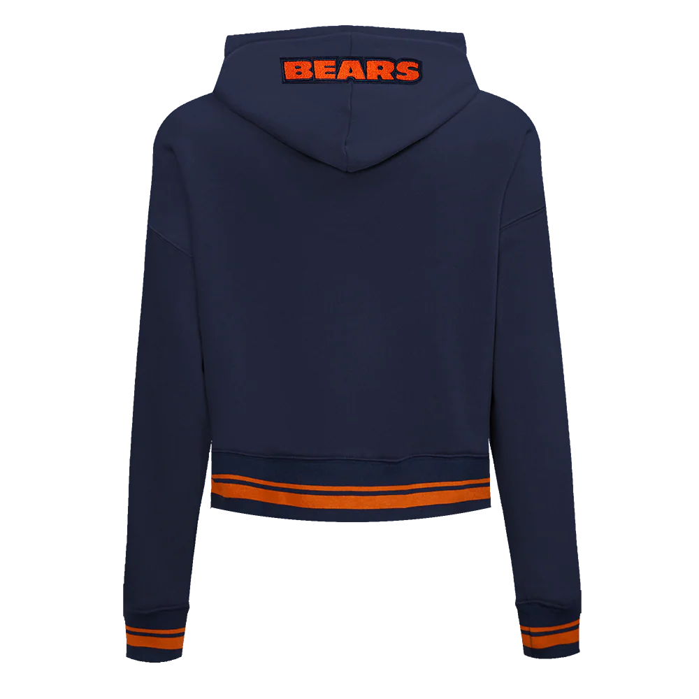 NFL CHICAGO BEARS MASHUP WOMEN'S RIB CROPPED PO HOODIE (MIDNIGHT NAVY/ORANGE/MIDNIGHT NAVY) - Image 3