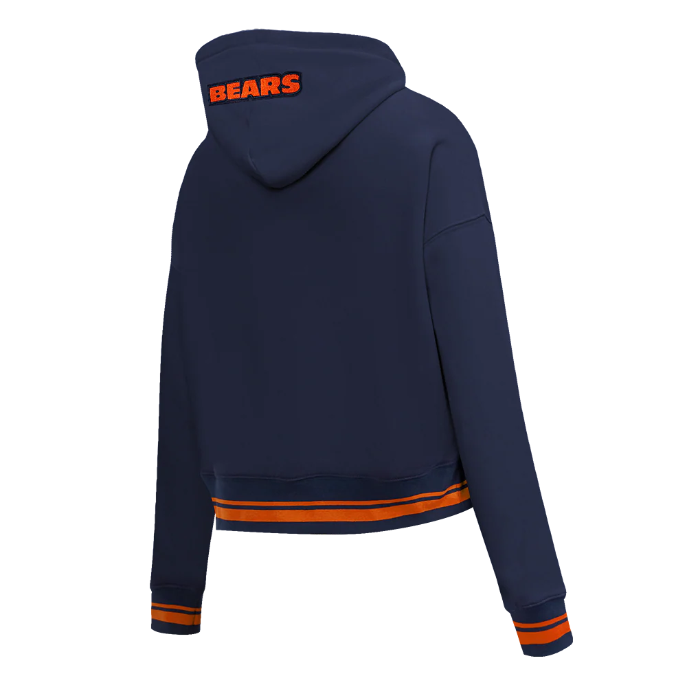 NFL CHICAGO BEARS MASHUP WOMEN'S RIB CROPPED PO HOODIE (MIDNIGHT NAVY/ORANGE/MIDNIGHT NAVY) - Image 4