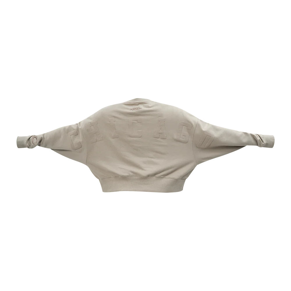 NFL CHICAGO BEARS WINGSPAN WOMEN'S FLC CREWNECK (TAUPE) - Image 7