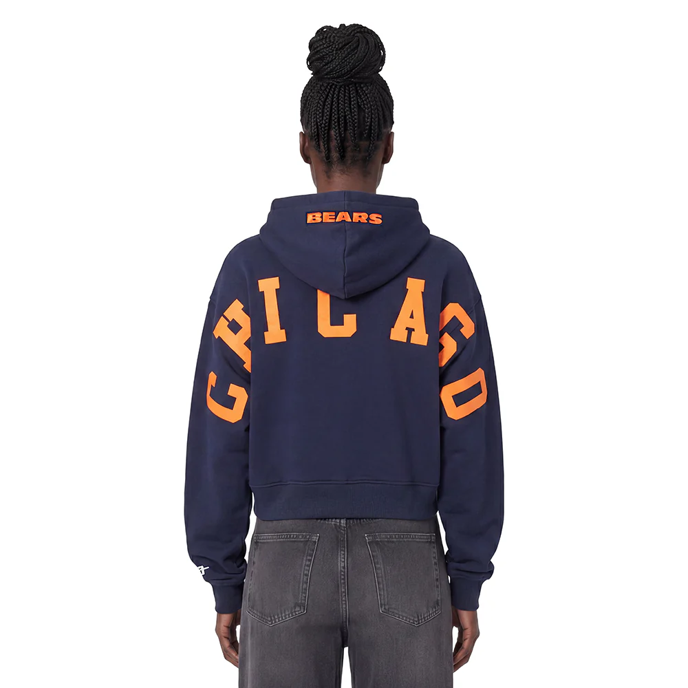 NFL CHICAGO BEARS WINGSPAN WOMEN'S FLC CROPPED PO HOODIE (MIDNIGHT NAVY)