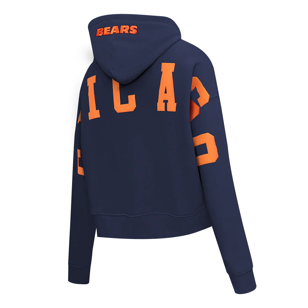 NFL CHICAGO BEARS WINGSPAN WOMEN'S FLC CROPPED PO HOODIE (MIDNIGHT NAVY) - Image 6