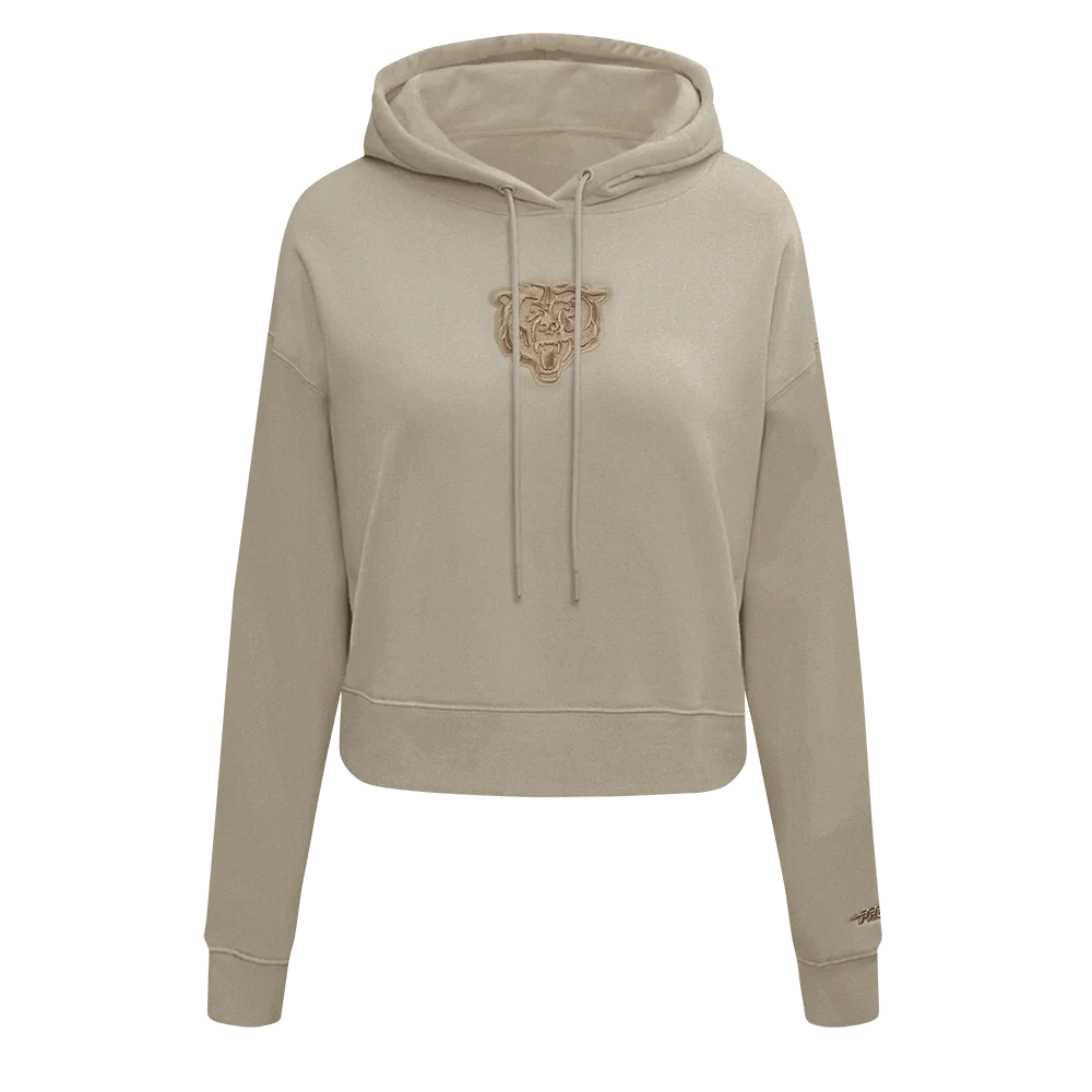 NFL CHICAGO BEARS WINGSPAN WOMEN'S FLC CROPPED PO HOODIE (TAUPE) - Image 3