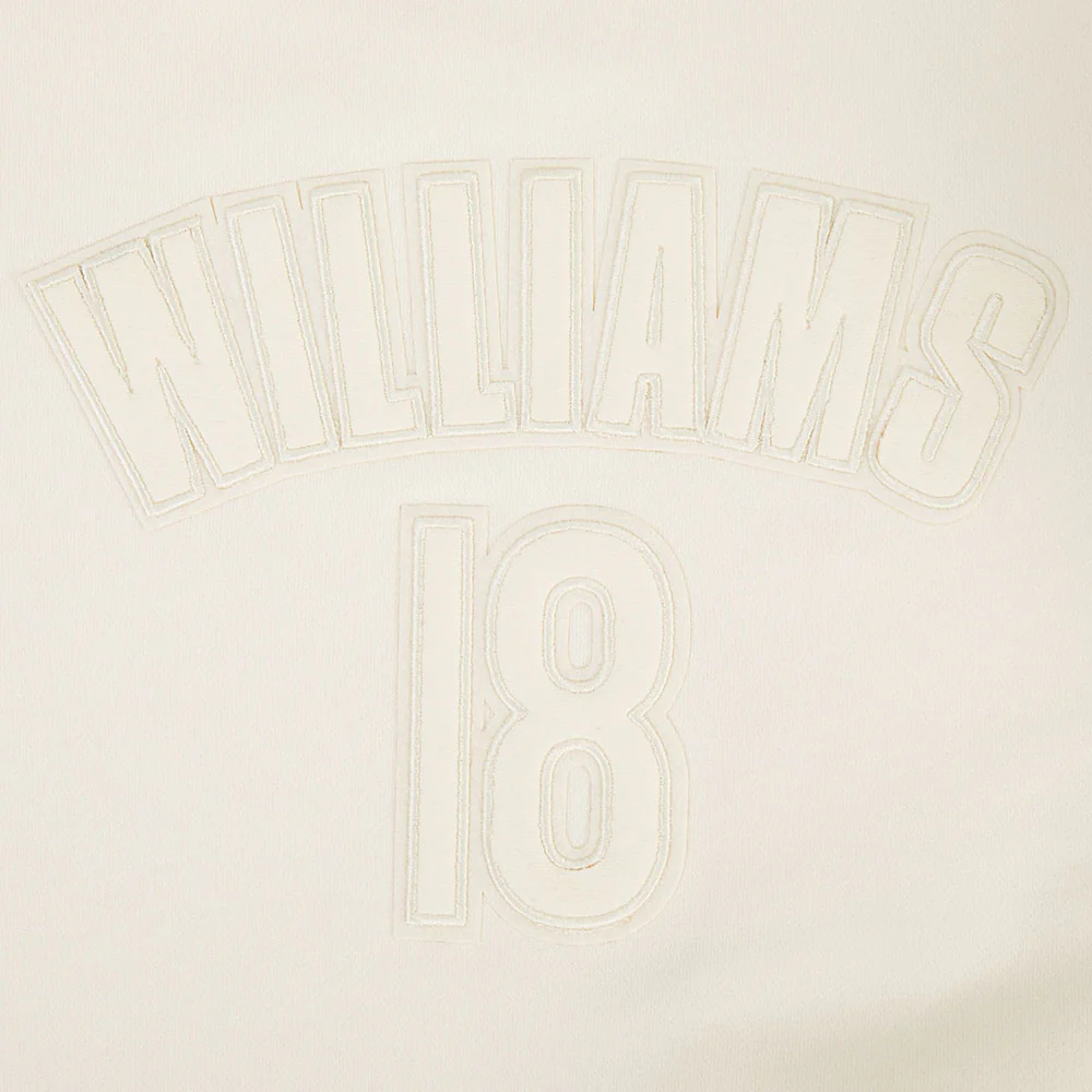 NFL CHICAGO BEARS CALEB WILLIAMS #18 NEUTRAL WOMEN'S FLC CREWNECK (EGGSHELL) - Image 6
