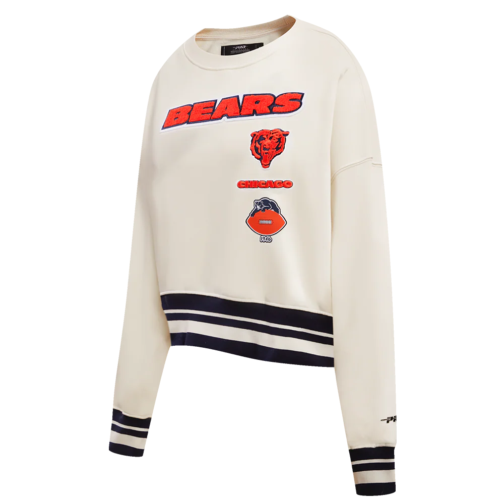 NFL CHICAGO BEARS RETRO CLASSIC WOMEN'S CREWNECK (EGGSHELL/MIDNIGHT NAVY) - Image 2