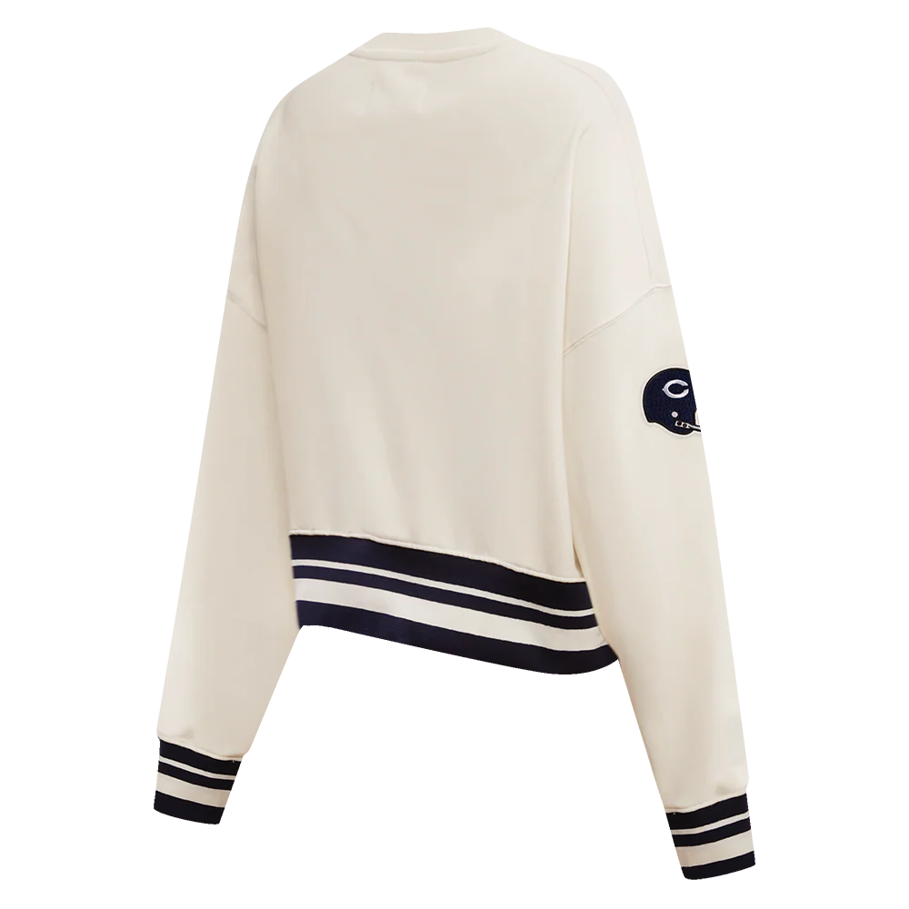 NFL CHICAGO BEARS RETRO CLASSIC WOMEN'S CREWNECK (EGGSHELL/MIDNIGHT NAVY) - Image 3