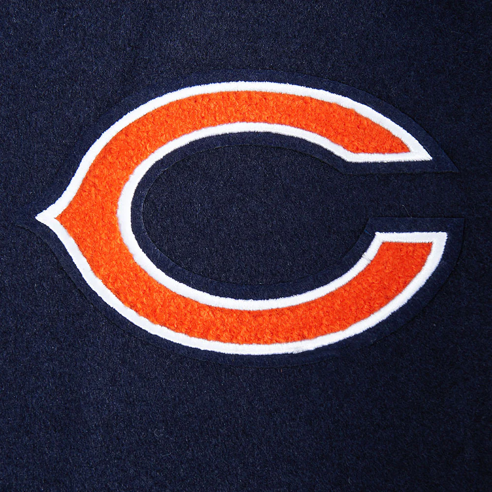 NFL CHICAGO BEARS SCRIPT TAIL WOMEN'S WOOL VARSITY JACKET (MIDNIGHT NAVY/ORANGE/MIDNIGHT NAVY) - Image 9