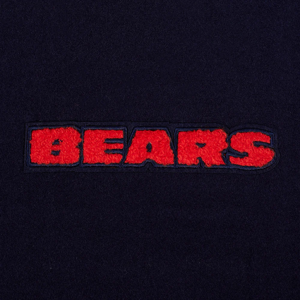 NFL CHICAGO BEARS TEAM CRYSTALLINE WOMEN'S VARSITY JACKET (MIDNIGHT NAVY/WHITE) - Image 6