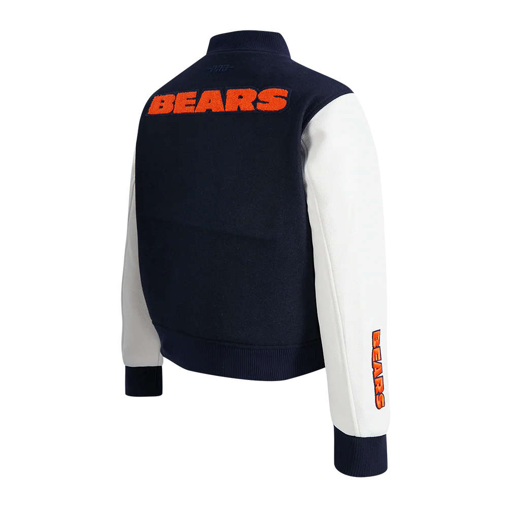 NFL CHICAGO BEARS CLASSIC WOMEN'S WOOL VARSITY JACKET (MIDNIGHT NAVY/WHITE) - Image 14
