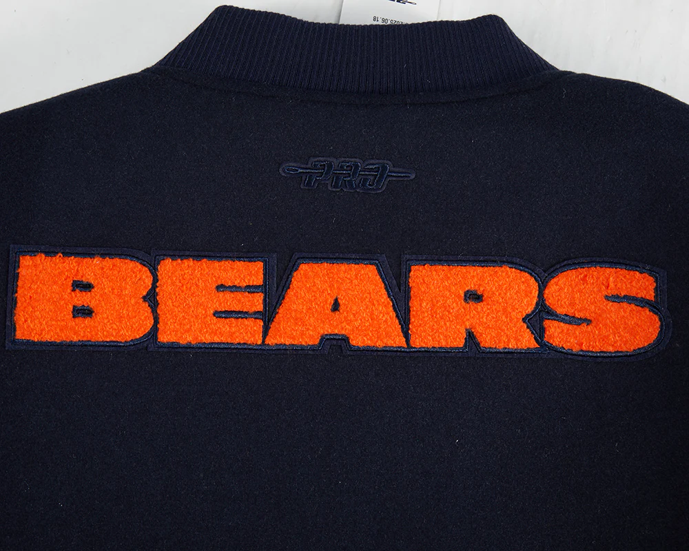 NFL CHICAGO BEARS CLASSIC WOMEN'S WOOL VARSITY JACKET (MIDNIGHT NAVY/WHITE) - Image 7