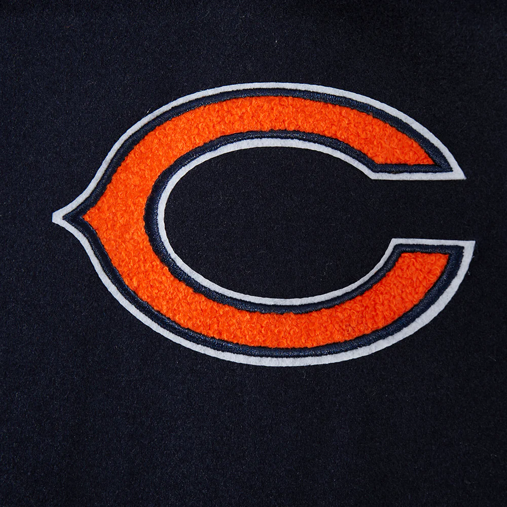 NFL CHICAGO BEARS CLASSIC WOMEN'S WOOL VARSITY JACKET (MIDNIGHT NAVY/WHITE) - Image 8