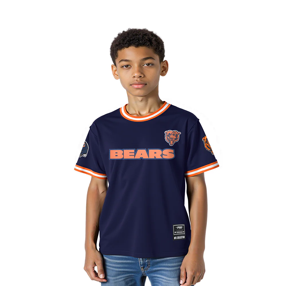 NFL CHICAGO BEARS CLASSIC LITTLE BOYS SHORT SLEEVE MESH TEE (MIDNIGHT NAVY/ORANGE)