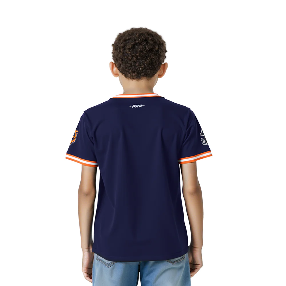 NFL CHICAGO BEARS CLASSIC LITTLE BOYS SHORT SLEEVE MESH TEE (MIDNIGHT NAVY/ORANGE) - Image 2