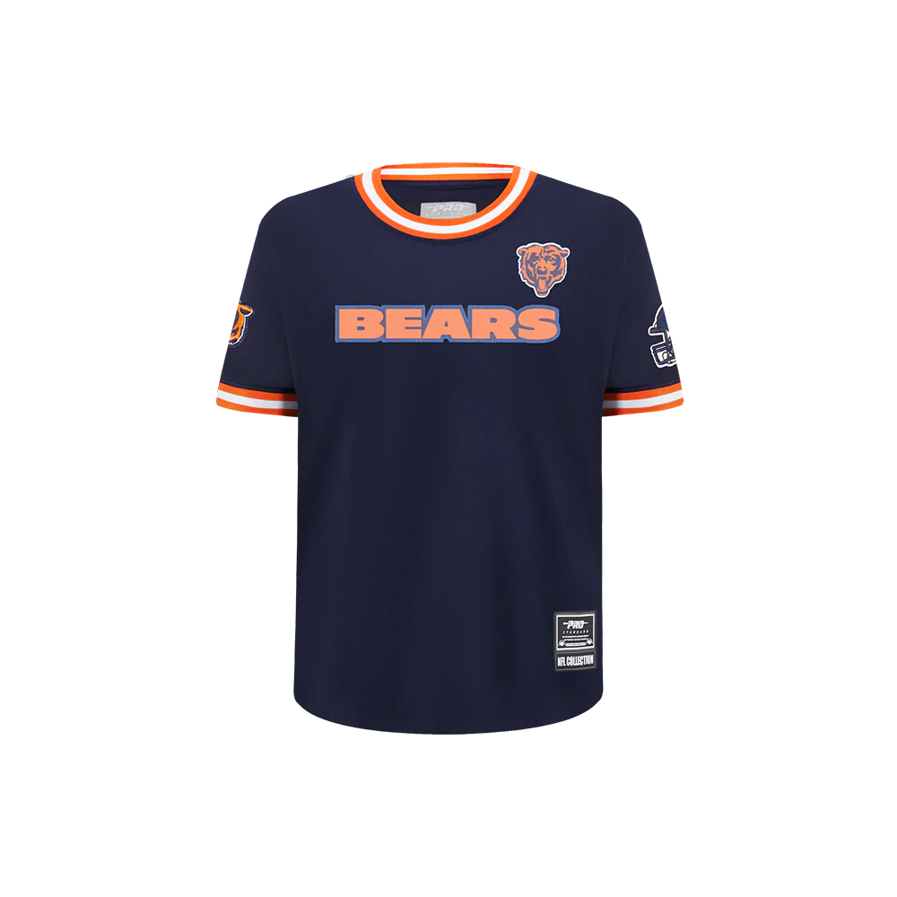 NFL CHICAGO BEARS CLASSIC LITTLE BOYS SHORT SLEEVE MESH TEE (MIDNIGHT NAVY/ORANGE) - Image 3