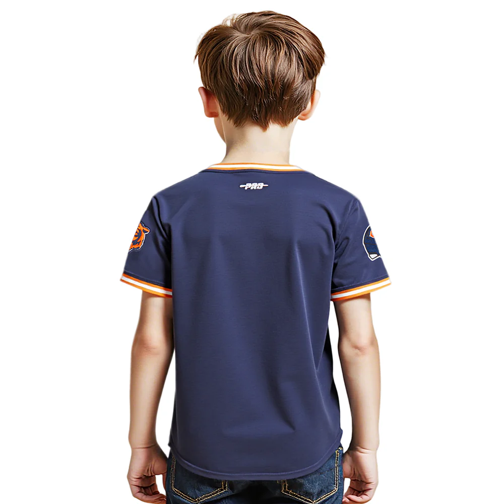 NFL CHICAGO BEARS CLASSIC LITTLE BOYS SHORT SLEEVE STRIPED RIB TEE (MIDNIGHT NAVY/ORANGE) - Image 9