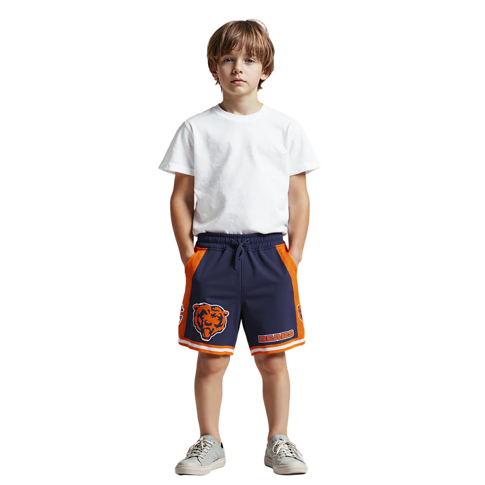 NFL CHICAGO BEARS CLASSIC LITTLE BOYS FLEECE 2.0 SHORT (MIDNIGHT NAVY/ORANGE) - Image 2