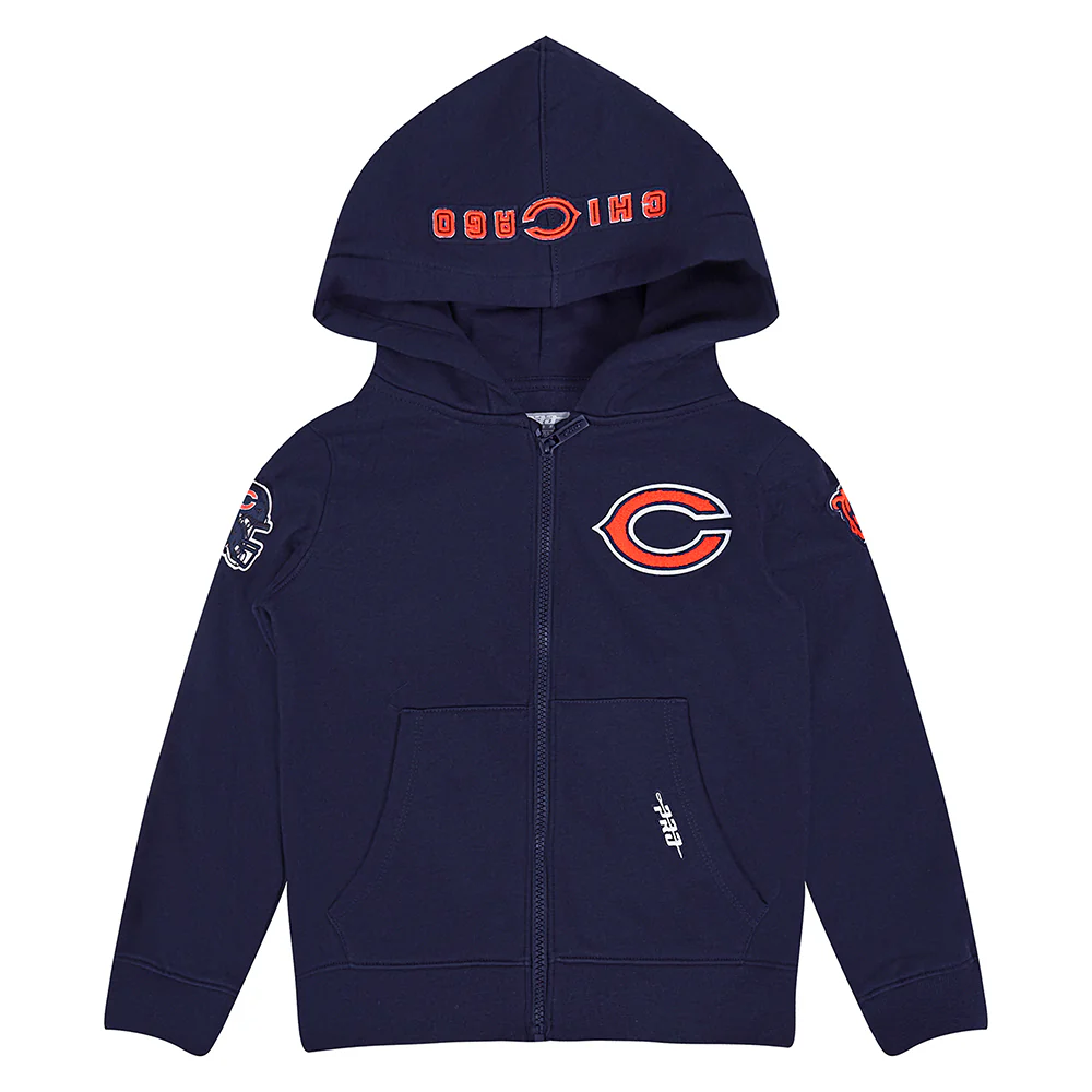 NFL CHICAGO BEARS CLASSIC LITTLE BOY'S FLC FZ HOODIE (MIDNIGHT NAVY) - Image 3