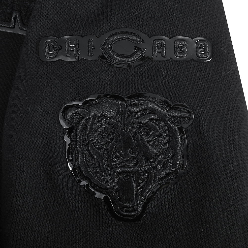 NFL CHICAGO BEARS TRIPLE BLACK LITTLE BOYS FLEECE PULLOVER HOODIE (BLACK) - Image 6