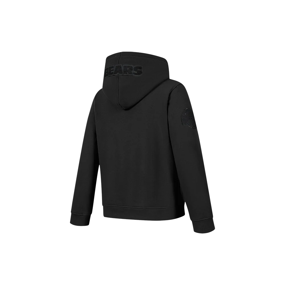 NFL CHICAGO BEARS TRIPLE BLACK LITTLE BOY'S FLC FZ HOODIE (BLACK) - Image 4