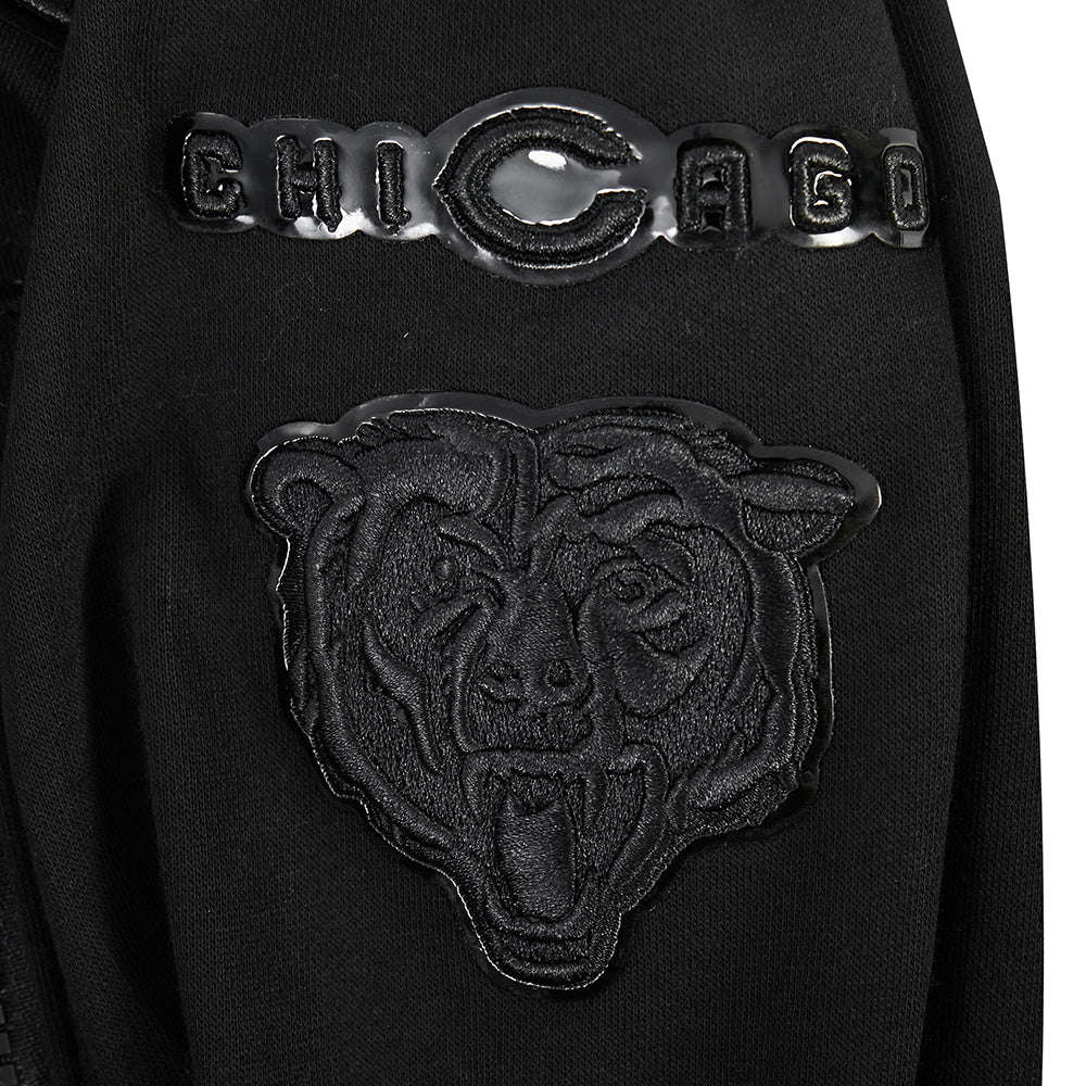 NFL CHICAGO BEARS TRIPLE BLACK LITTLE BOY'S FLC FZ HOODIE (BLACK) - Image 7