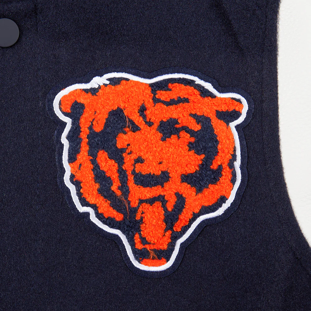 NFL CHICAGO BEARS CLASSIC LITTLE BOYS WOOL VARSITY JACKET (MIDNIGHT NAVY/WHITE) - Image 10