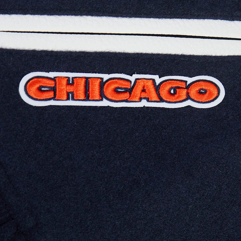 NFL CHICAGO BEARS RETRO CLASSIC LITTLE BOYS RIB WOOL VARSITY JACKET (MIDNIGHT NAVY/ORANGE/MIDNIGHT NAVY) - Image 8