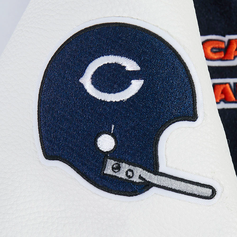 NFL CHICAGO BEARS RETRO CLASSIC LITTLE BOYS RIB WOOL VARSITY JACKET (MIDNIGHT NAVY/ORANGE/MIDNIGHT NAVY) - Image 9