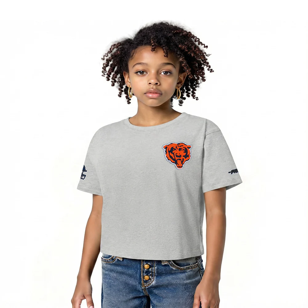 NFL CHICAGO BEARS CLASSIC LITTLE GIRL'S SS BOXY TEE (HEATHER GREY)