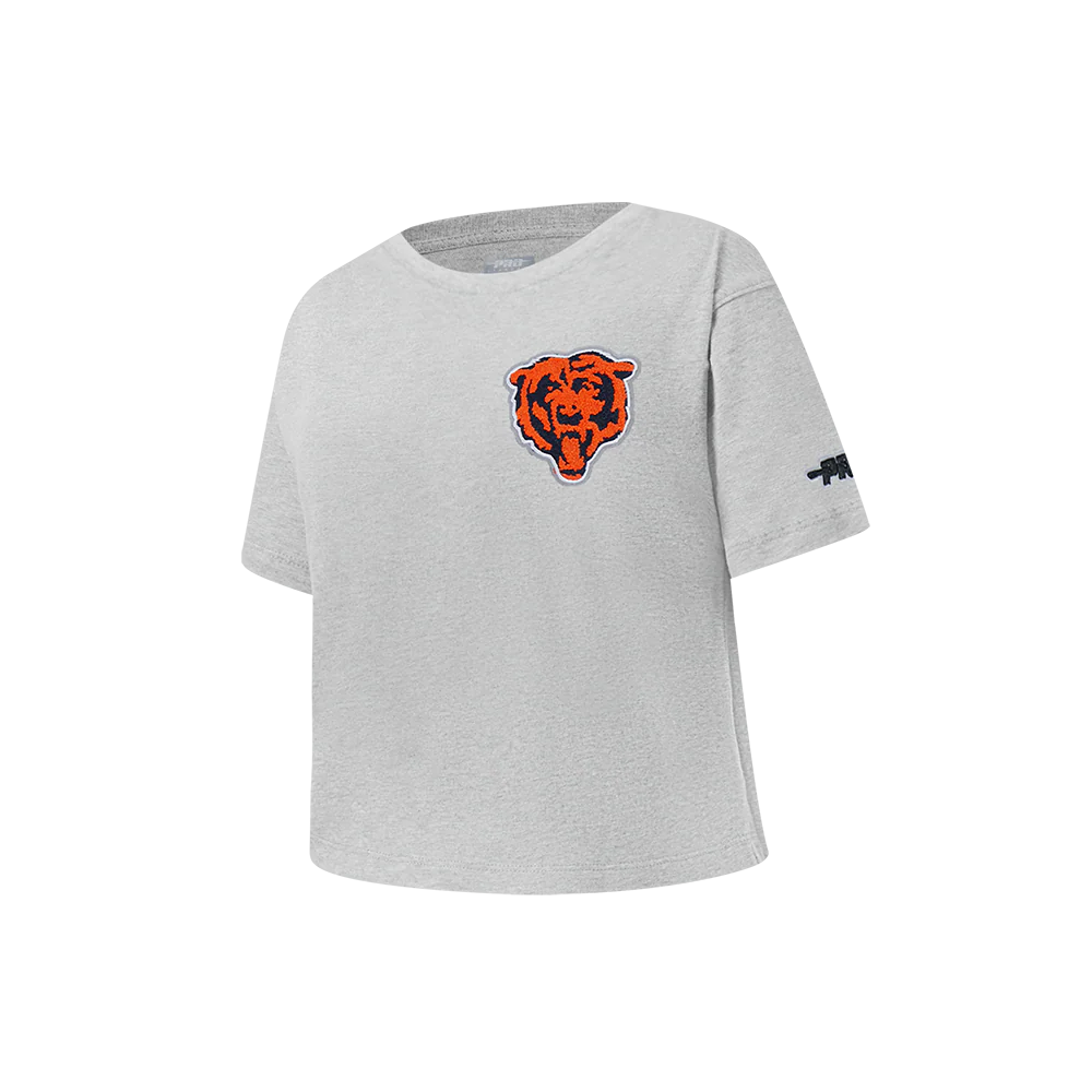 NFL CHICAGO BEARS CLASSIC LITTLE GIRL'S SS BOXY TEE (HEATHER GREY) - Image 3