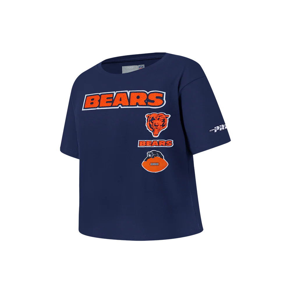 NFL CHICAGO BEARS RETRO CLASSIC LITTLE GIRLS SHORT SLEEVE BOXY TEE (MIDNIGHT NAVY)