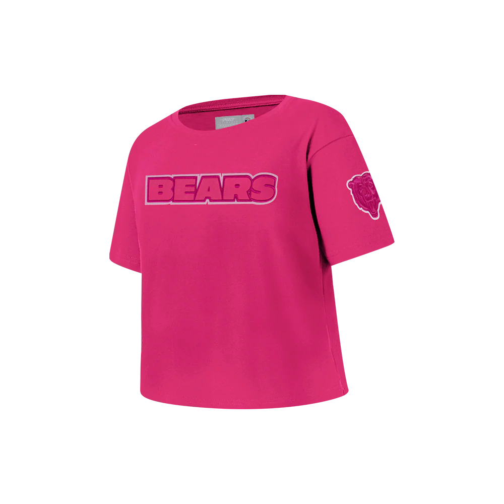 NFL CHICAGO BEARS TRIPLE PINK LITTLE GIRLS SHORT SLEEVE BOXY TEE (BEETROOT PURPLE) - Image 3