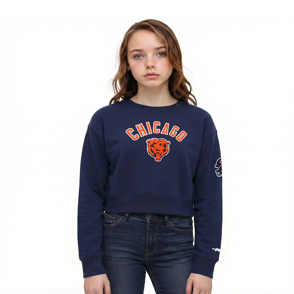 NFL CHICAGO BEARS CLASSIC LITTLE GIRL'S FLC CREWNECK (MIDNIGHT NAVY)