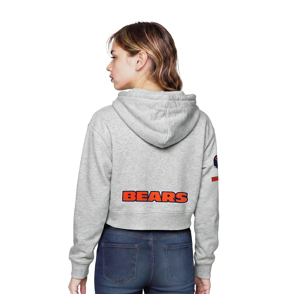 NFL CHICAGO BEARS CLASSIC LITTLE GIRL'S FLC FZ HOODIE (HEATHER GREY) - Image 2