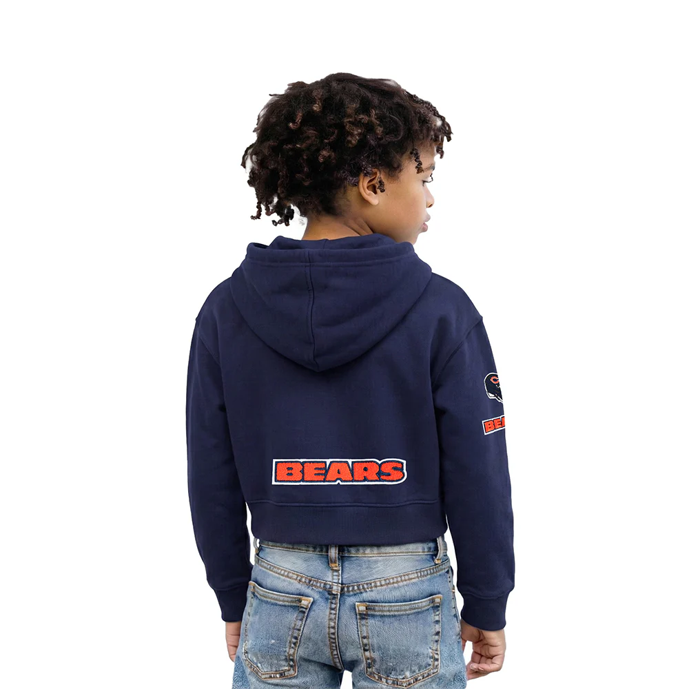 NFL CHICAGO BEARS CLASSIC LITTLE GIRLS  FLEECE FULL ZIP HOODIE (MIDNIGHT NAVY) - Image 2