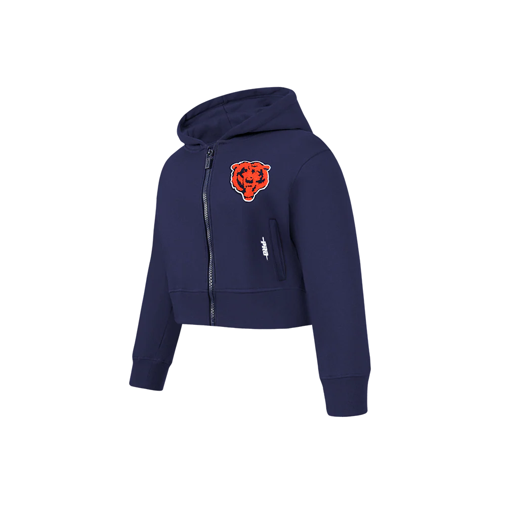 NFL CHICAGO BEARS CLASSIC LITTLE GIRLS  FLEECE FULL ZIP HOODIE (MIDNIGHT NAVY) - Image 3