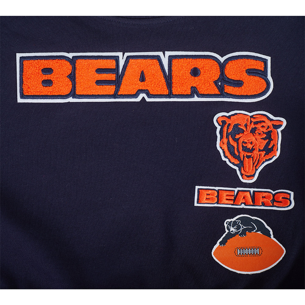 NFL CHICAGO BEARS RETRO CLASSIC LITTLE GIRLS RIB FLEECE CREWNECK (MIDNIGHT NAVY/ORANGE/MIDNIGHT NAVY) - Image 6