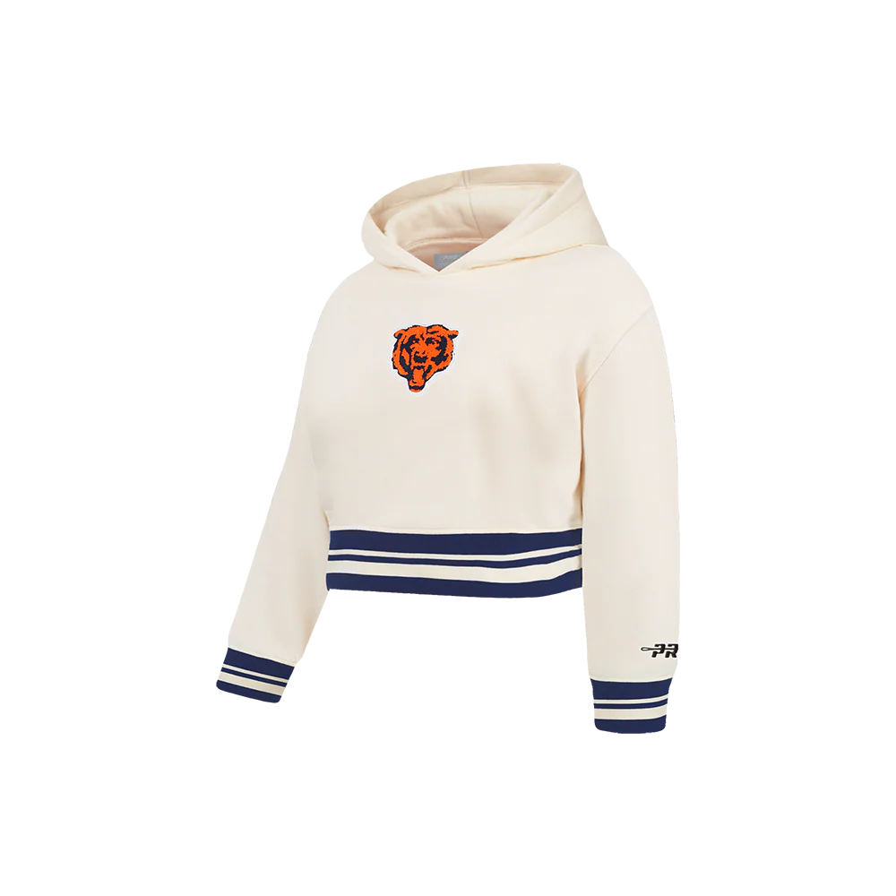 NFL CHICAGO BEARS RETRO CLASSIC LITTLE GIRL'S RIB FLC PO HOODIE (EGGSHELL/ MIDNIGHT NAVY) - Image 3