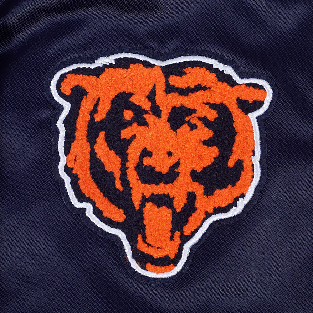 NFL CHICAGO BEARS MASHUP WOMEN'S RIB SATIN JACKET (MIDNIGHT NAVY/ORANGE/MIDNIGHT NAVY) - Image 7