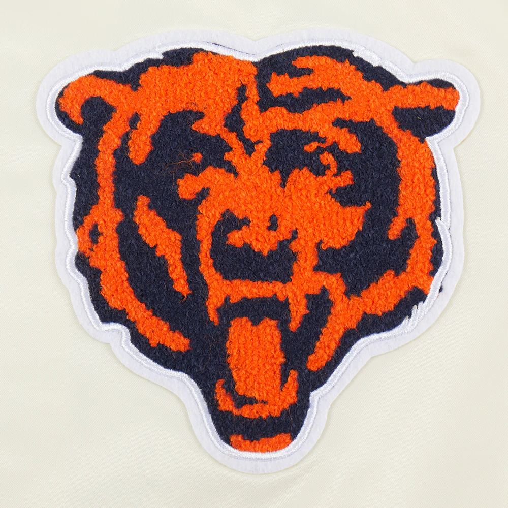 NFL CHICAGO BEARS RETRO CLASSIC WOMEN'S RIB SATIN JACKET (EGGSHELL/ MIDNIGHT NAVY) - Image 5