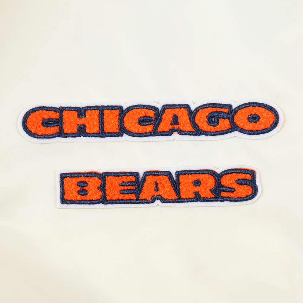 NFL CHICAGO BEARS RETRO CLASSIC WOMEN'S RIB SATIN JACKET (EGGSHELL/ MIDNIGHT NAVY) - Image 6