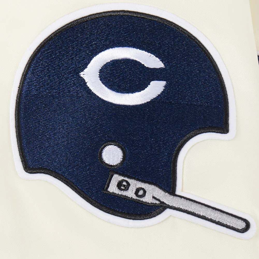 NFL CHICAGO BEARS RETRO CLASSIC WOMEN'S RIB SATIN JACKET (EGGSHELL/ MIDNIGHT NAVY) - Image 7