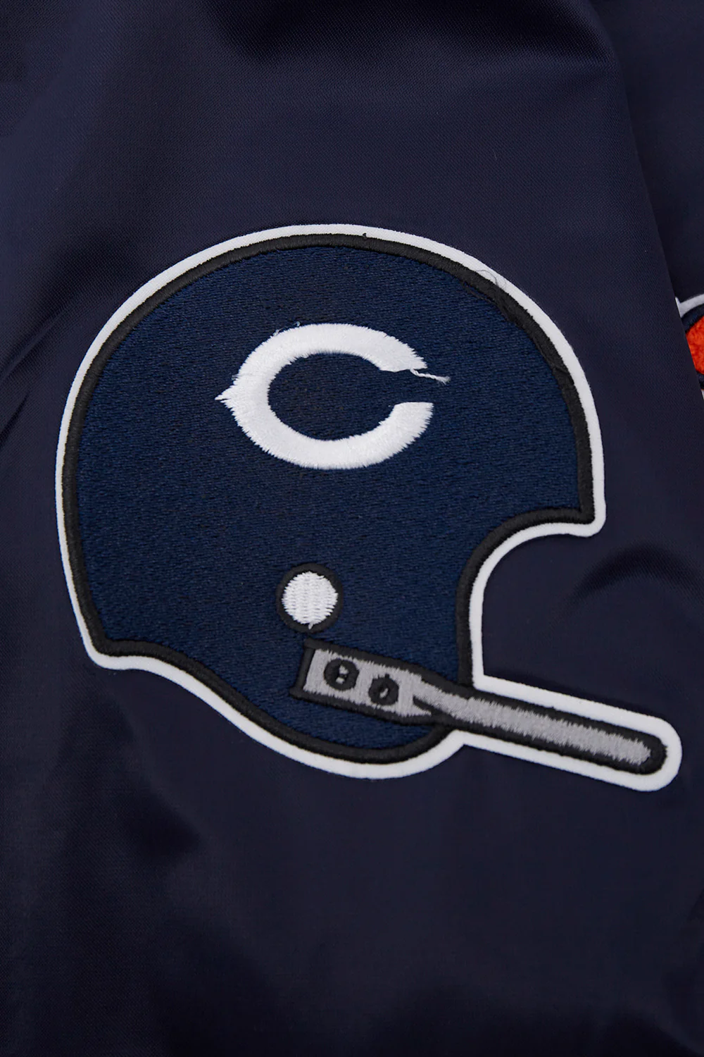 NFL CHICAGO BEARS RETRO CLASSIC WOMEN'S RIB SATIN JACKET (MIDNIGHT NAVY/ORANGE/MIDNIGHT NAVY) - Image 7