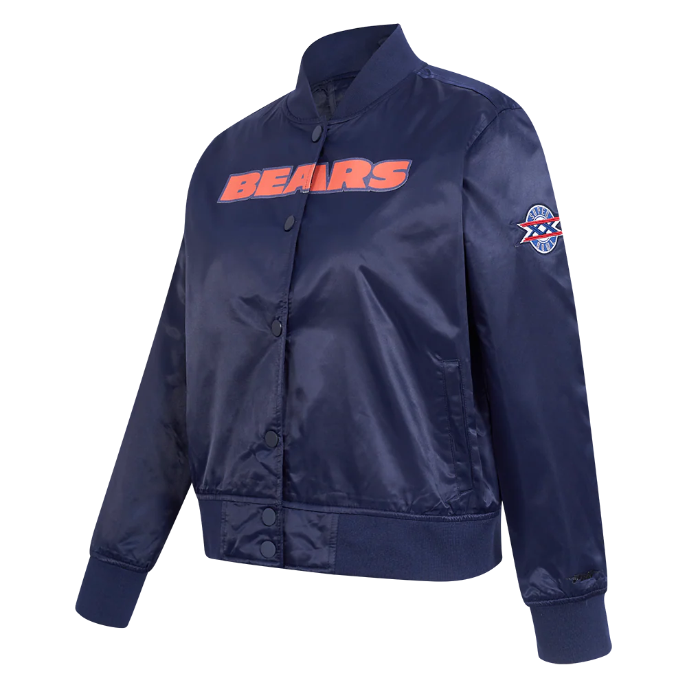 NFL CHICAGO BEARS CLASSIC WOMEN'S SATIN JACKET (MIDNIGHT NAVY) - Image 2