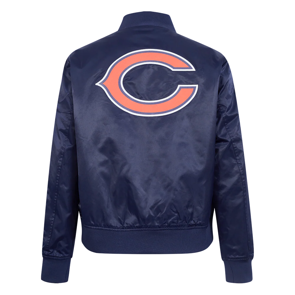 NFL CHICAGO BEARS CLASSIC WOMEN'S SATIN JACKET (MIDNIGHT NAVY) - Image 3