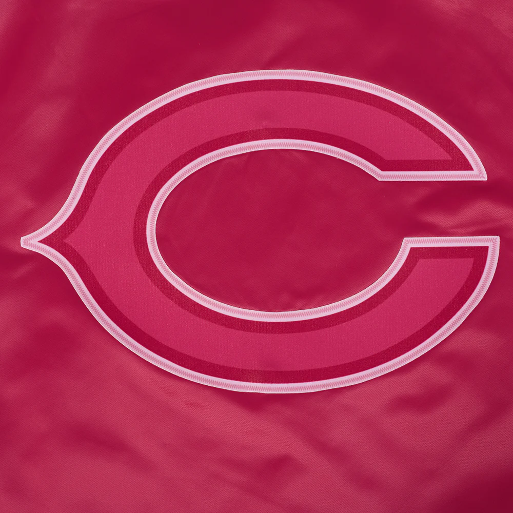NFL CHICAGO BEARS TRIPLE PINK WOMEN'S SATIN JACKET (BEETROOT PURPLE) - Image 7