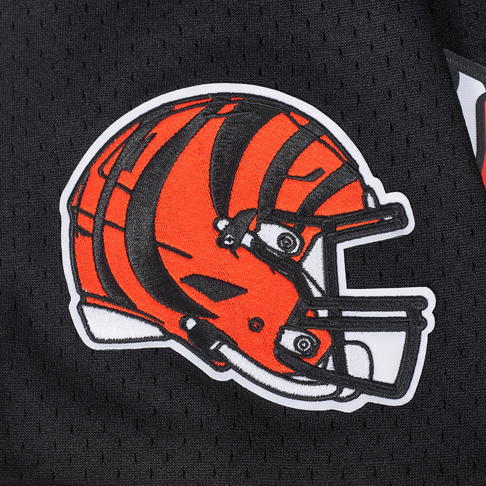 NFL CINCINNATI BENGALS SCRIPT TAIL MEN'S MESH BUTTON DOWN SHIRT (BLACK/ORANGE) - Image 12