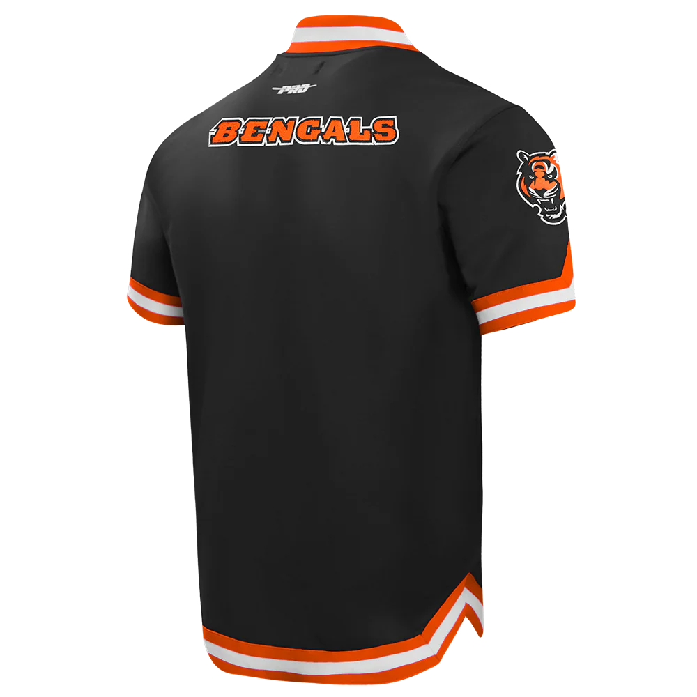 NFL CINCINNATI BENGALS CLASSIC MEN'S WARM UP JACKET (BLACK/ORANGE) - Image 4