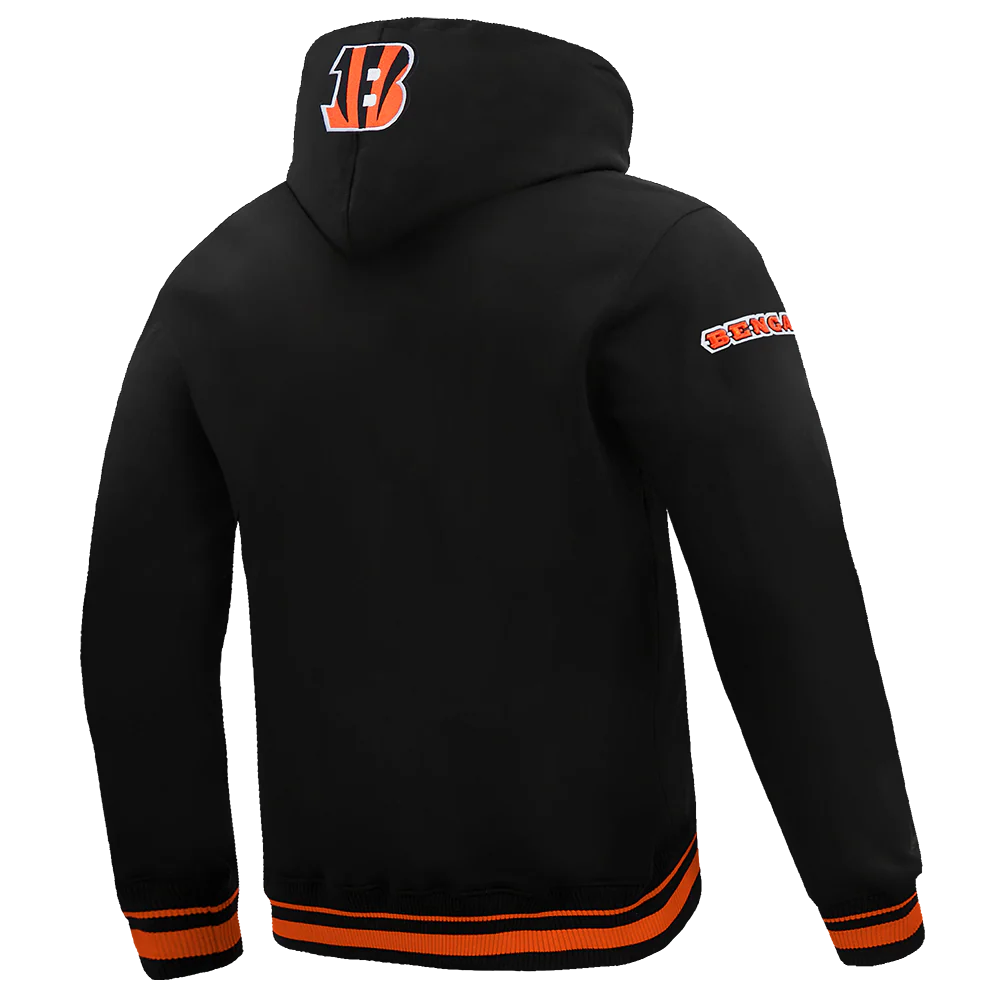 NFL CINCINNATI BENGALS SCRIPT TAIL MEN'S RIB FLC PO HOODIE (BLACK/ORANGE) - Image 12