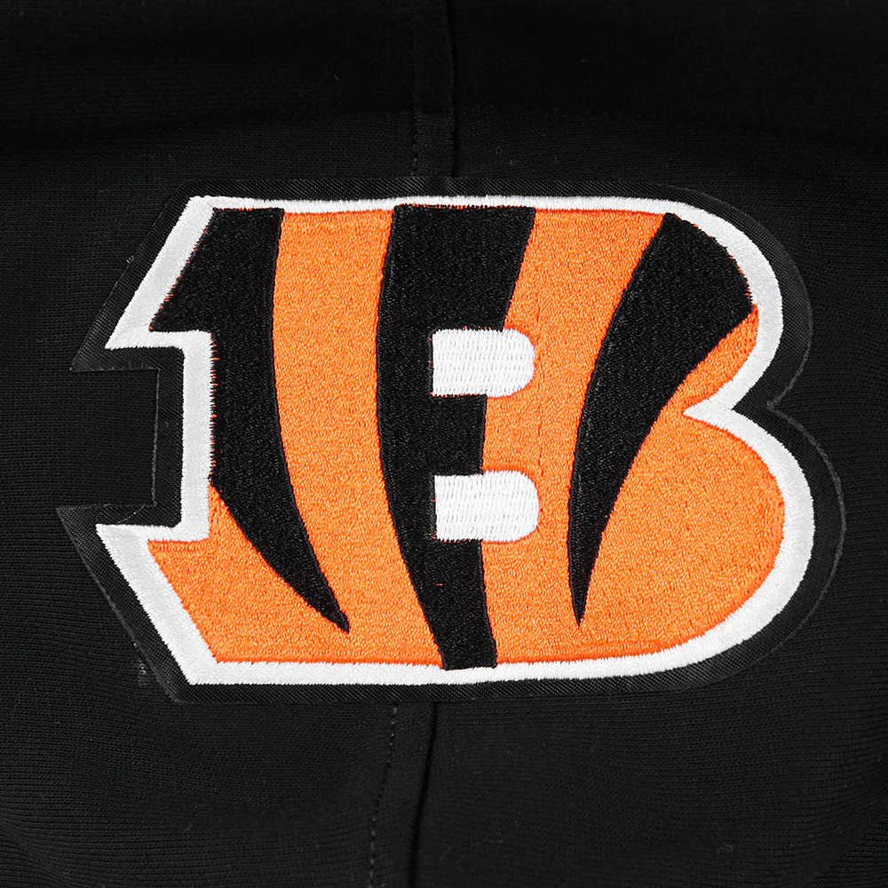 NFL CINCINNATI BENGALS SCRIPT TAIL MEN'S RIB FLC PO HOODIE (BLACK/ORANGE) - Image 5