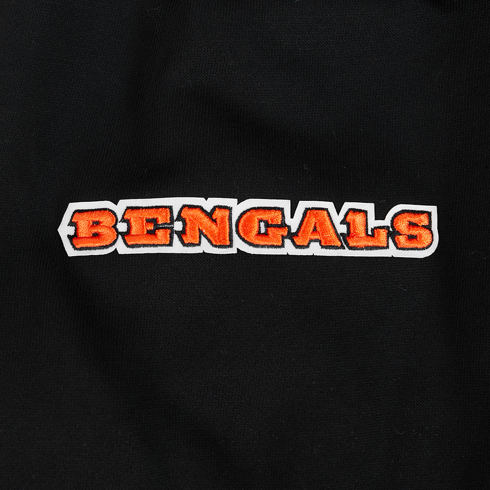 NFL CINCINNATI BENGALS SCRIPT TAIL MEN'S RIB FLC PO HOODIE (BLACK/ORANGE) - Image 6
